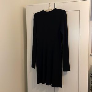 NWT Theory Black Ribbed Sweater Dress